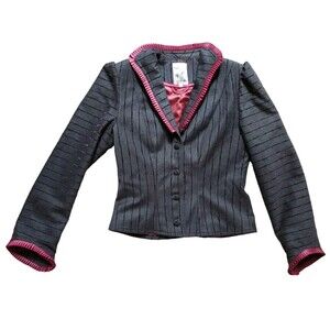 PSY‎ Monte Carlo Vampirecore Blazer Jacket Women Size 40 Steampunk Wool Velvet